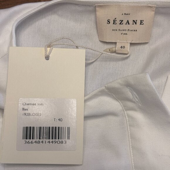 Sézane Ines blouse in white ~ size FR40, NWT! - Picture 6 of 9